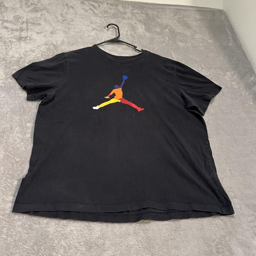 Jordan Shirt Mens XL Black Multicolor Jumpman Graphic Tee AQ2366 00A Basketball